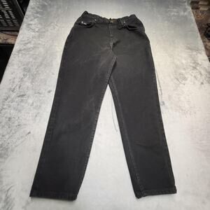 Vintage Lee Jeans Womens 12P Black Straight Relaxed Mid Rise Denim Made In‎ USA